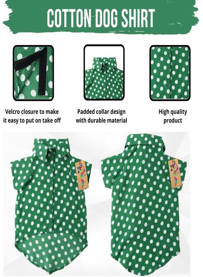 ويستيرن إرا قميص قطني مطبوع من ويسترن إيرا، قميص أساسي للكلاب يسمح بمرور الهواء، قميص فائق النعومة، قميص خفيف الوزن لطيف لحيواناتك الأليفة، ملابس مريحة للغاية للكلاب (صغير - 14 بوصة) (أخضر منقط) - Image 4